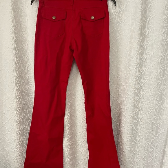 Red wide leg stretch jeans - Picture 3 of 4